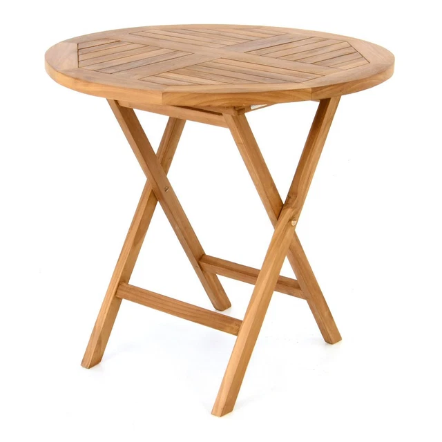 DIVERO Balkontisch VALENCIA Gartentisch Klapptisch Teak Behandelt 130x65cm
