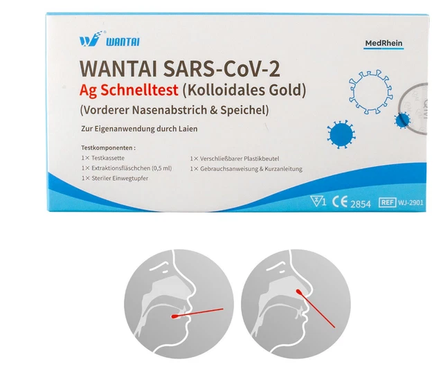 20x WANTAI Laien Corona Test Schnelltest Lollitest Speichel Selbsttest Lolli