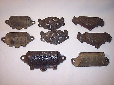 Vintage Antique Victorian Eastlake Cast Metal Ornate Bin Drawer Pull Lot