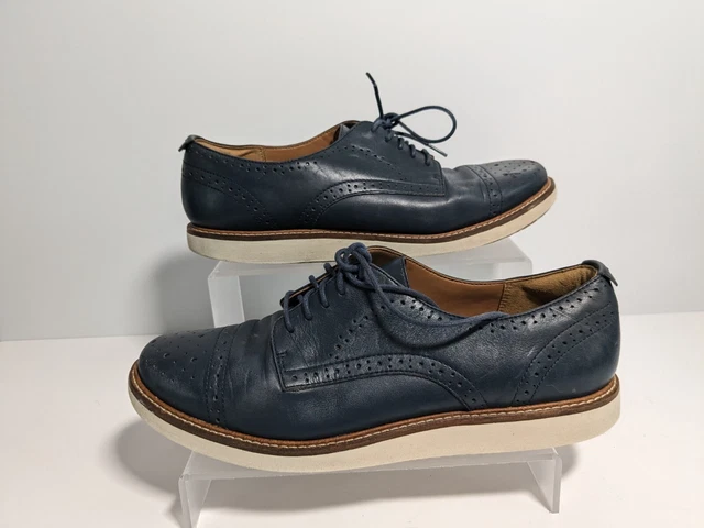 Clarks navy brogues womens hotsell