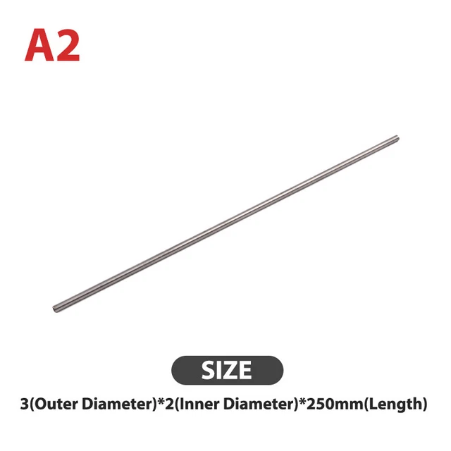 Silver Round 304 Stainless Steel Capillary Tube Pipe 250mm Hollow Circular T  Y4