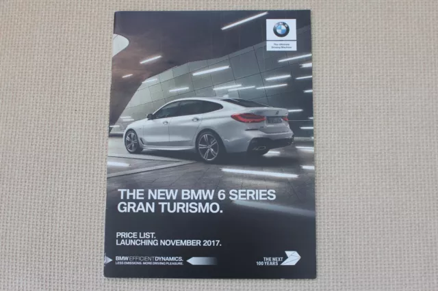 BMW 6 Series GRAN TURISMO Brochure + Price List - MINT 26 Pages - 2017 Launch