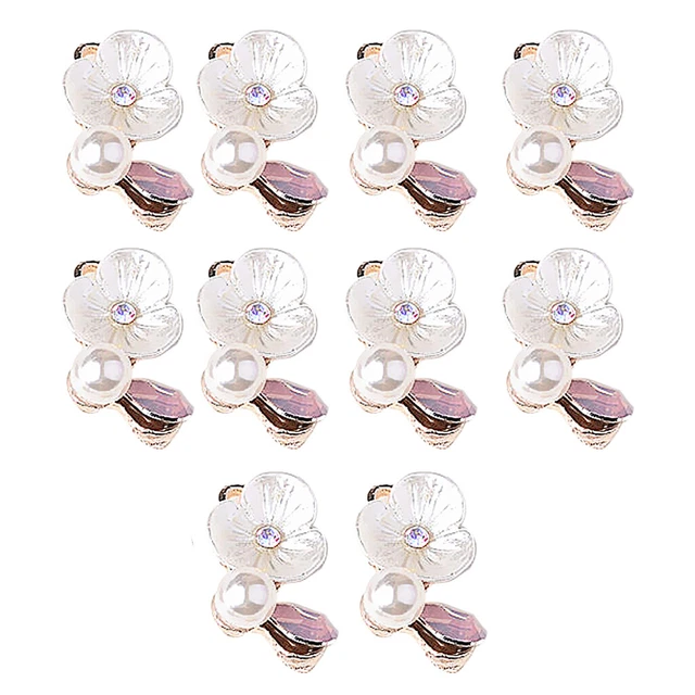 10 Stück DIY Frauen, Mädchen, Damen Blume Perle Strass Anhänger Charms mit