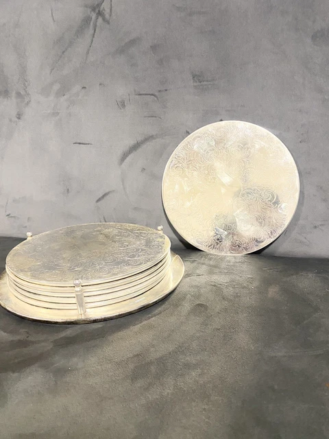 Vintage Silver Plated Place Mats X6 Stand