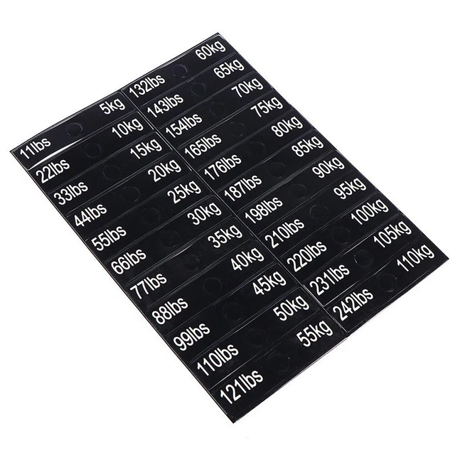 GYM WEIGHT STICKER Labels Clear and Readable Labels for Power Equipment ...