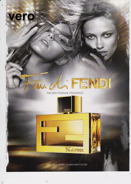 FAN di FENDI 2011 magazine ad print page open + sniff fragrance parfum cologne