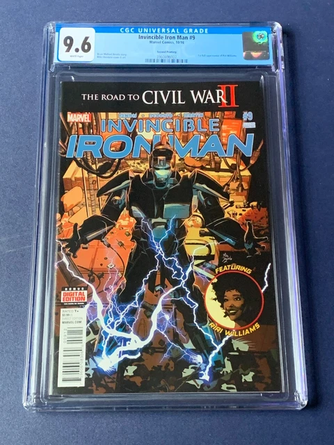 Invincible Iron Man #9 CGC 9.6 NM+ 2nd Print 1st Full Riri Williams Ironheart