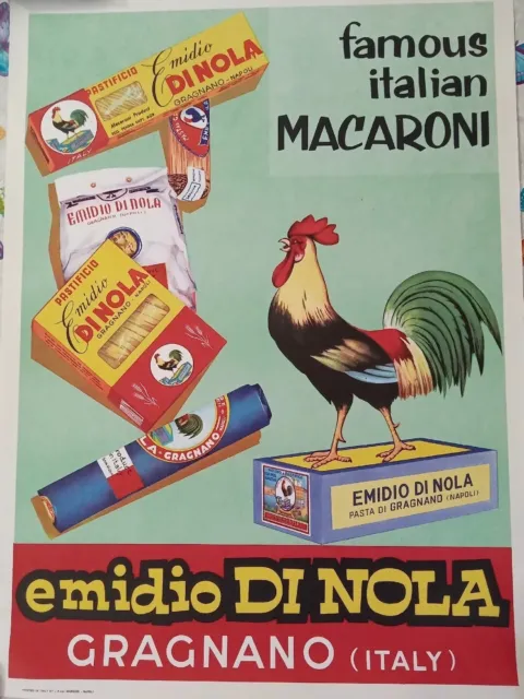 Vintage A. 50/60 Manifesto EMIDIO DI Nola  LITOGRAFIA  CM. 65,3 X CM 47,5 ORIG.