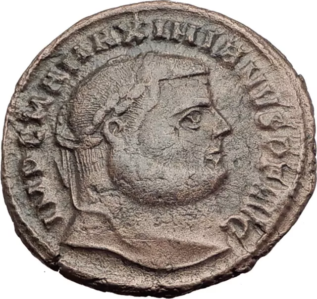 MAXIMIAN  300AD Big Follis Authentic Genuine Ancient Roman Coin Genius i63203