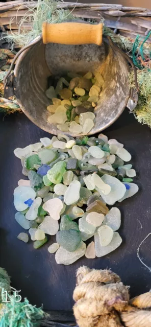 220 x Sea Glass Pieces 500g North East Coast Beach Art Craft Mosaic Green Blue