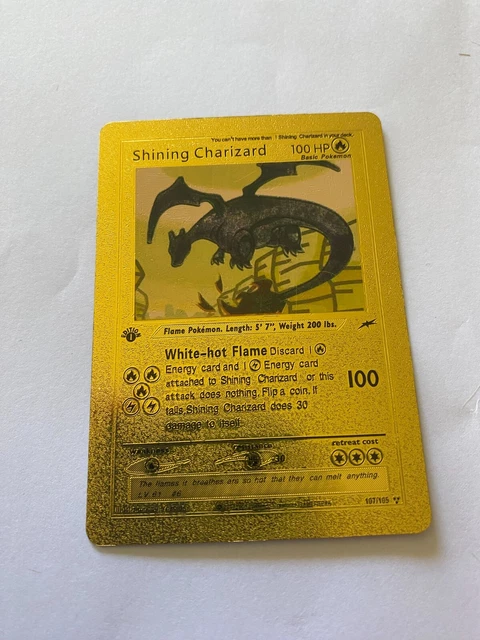 SHINING CHARIZARD - Gold Foil Pokemon Fan Art Card $10.00 - PicClick AU