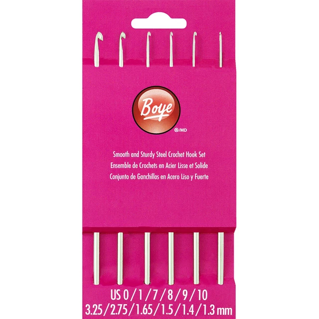 Boye Steel Crochet Hook Set-Sizes 0 To 10 6276