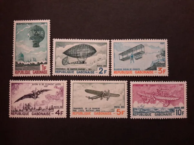 stamps GABON Sc# 310/315 Aviation Ballons MH  1973