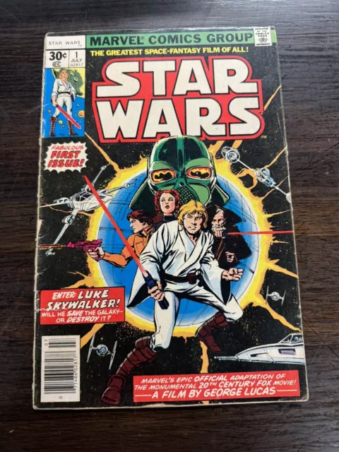 Star Wars #1 Newsstand 1st Print - Marvel Comics 1977 Detached No Grade