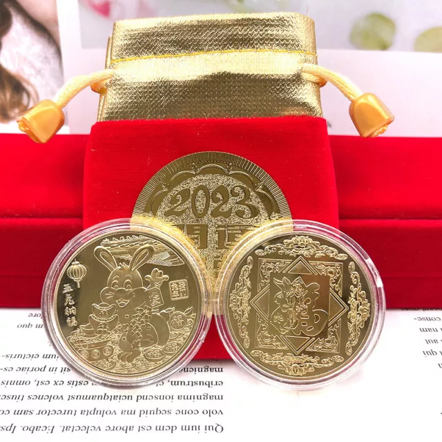 Chinese  2023 Zodiac Rabbit  Best Wish Gold-Plated Commemorative .LN