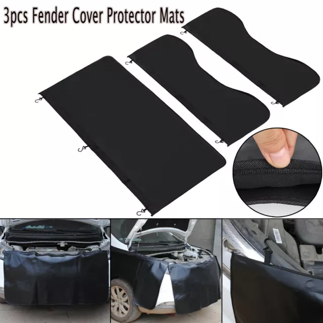 3Pcs Automotive Magnetic Fender Cover Paint Protector Car Mechanic Work Mat Pad