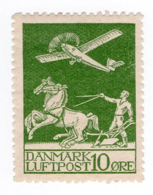 1925 - Dänemark - Flugpost 10 ö. MH grün