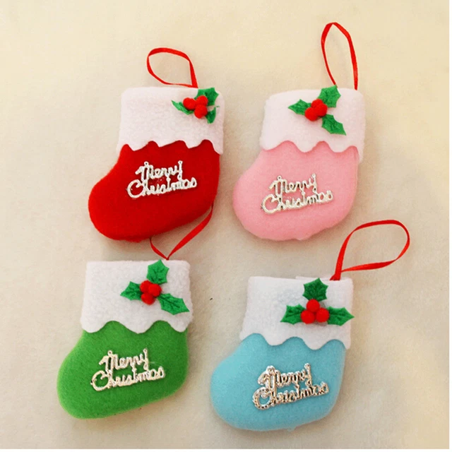 1/6/12x Xmas Santa Snowman Hanging Candy Socks Christmas Tree Decor Stock'JH