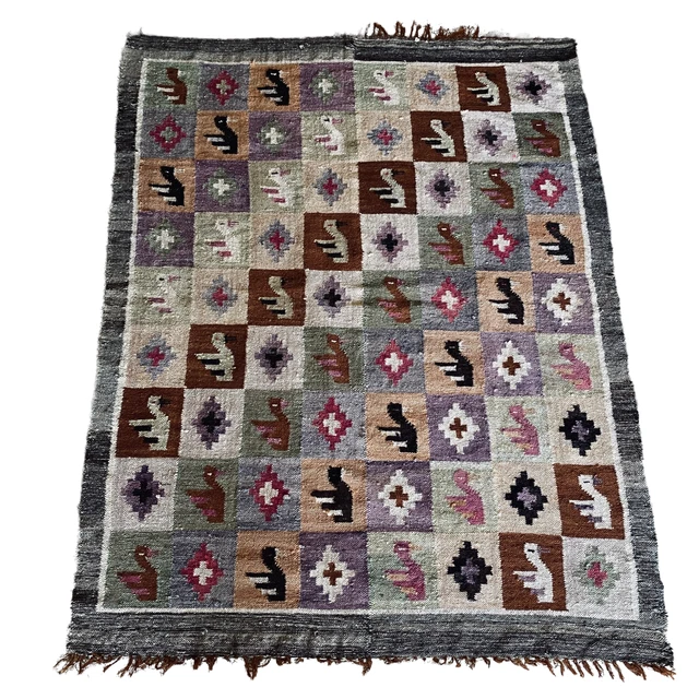 Hand Crafted Mutilcolor Aztec Tribal Boho Wool Blanket Wall Hanging Rug Decor