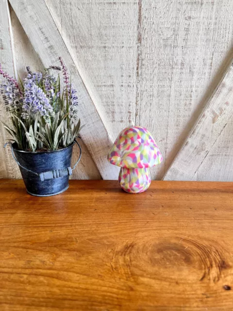 Vintage Mushroom Candle Psychedelic Hippie Millefiori STYLE Multi color NOT LIT
