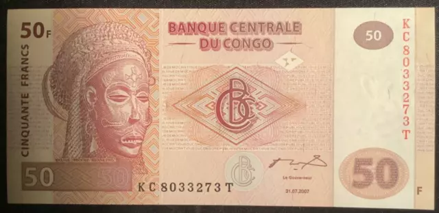2007 CONGO 50 Francs Banknote UNC
