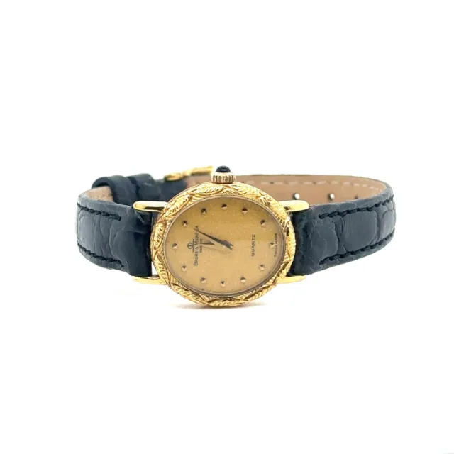 Baumé & Mercier Ladies Oval Engraved 18k Yellow Gold Watch - BM7600 Movement