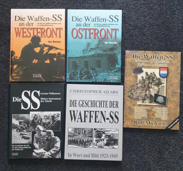 Büchersammlung - Fünf Bücher über die Waffen SS / XX Elite