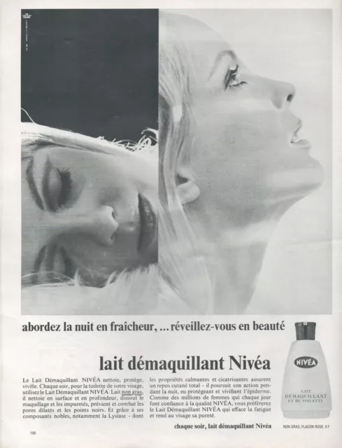 ▬► PUBLICITE ADVERTISING AD Lait démaquillant Nivéa crème 1967