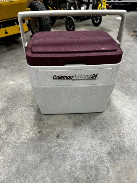 COLEMAN Personal 24 Cooler Ice Chest Burgundy/Almond