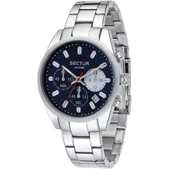 Sector 245 Uomo R3273786002 Orologio Acciaio Data Blu List. 159€ Sottocosto