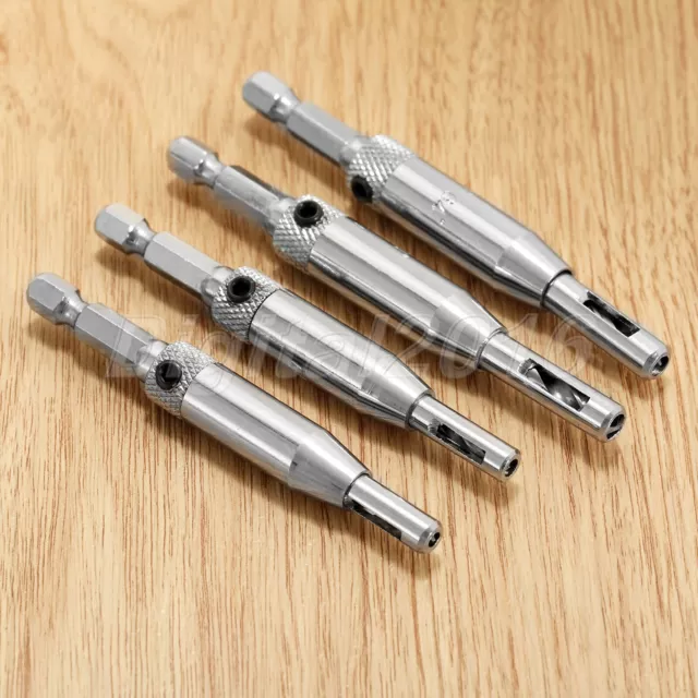 4pcs Self Center Hinge Drill Bit Door Cabinet Screw Hole Reamer Woodworking Tool