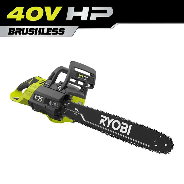 RYOBI CHAINSAW 40V HP Brushless 18 Inch Cordless Portable Chain Brake Tool Only £256.41