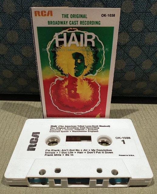 HAIR Original Broadway Cast Recording CASSETTE Tape RCA 1968 (Love Rock Musical)