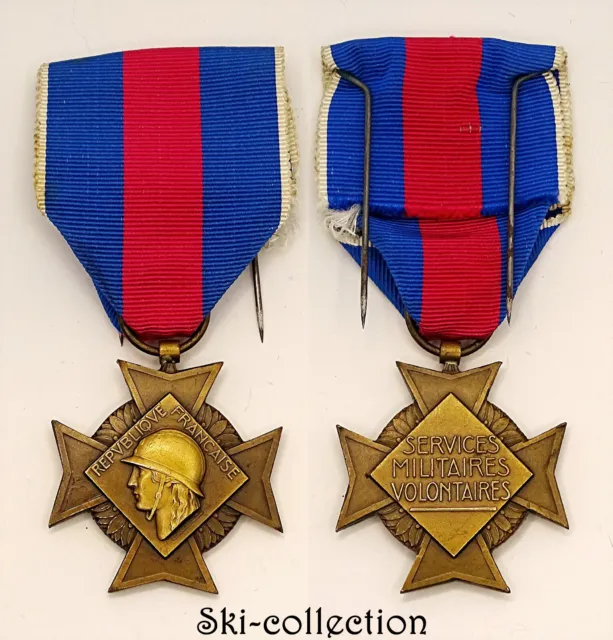 Croce Dei Servizi Militari Volontaires. Classe: Bronze. Francia (1934-1957)
