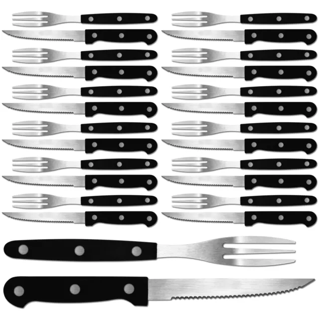 24tlg. Steakbesteck Besteckset Pizzabesteck Grillbesteck Steak Messer Gabel Set