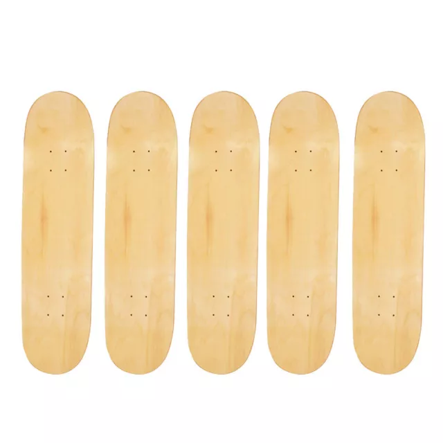 5PCS 8'' Blank Double Concave Skateboards Natural Maple Skate Board Deck DIY