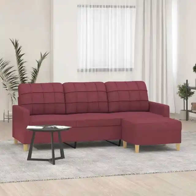 Sofa 3-Sitzer Hocker Loungesofa Couch Wohnzimmersofa Relaxsessel Stoff vidaXL