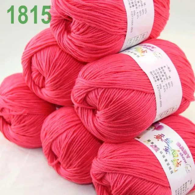 Sale 6 Skeinsx50g Cashmere Silk Wool Children Hand Knit Blankets Crochet Yarn 15