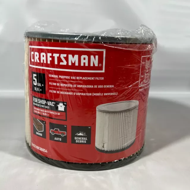 CRAFTSMAN CMXZVBE38854 Wet/Dry Vac Standard Replacement Filter for Shop Vacuums