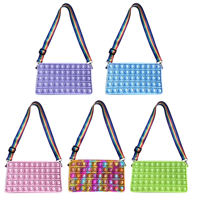 Cute Solid Color Bubble Shoulder Bag Small Purse Decompression Messenger Bags