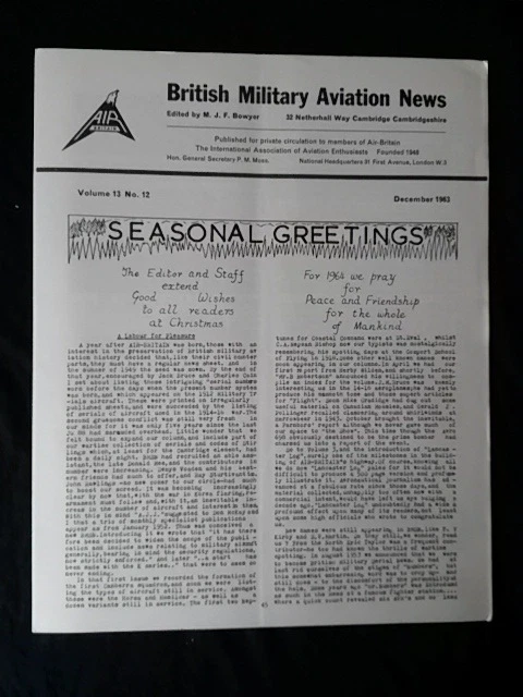 Air Britain Military Aviation News - Dec 1963 Vol 12 #12 - A Labour For Pleasure