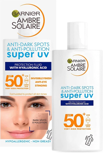 Garnier ámbar solar antimanchas oscuras y anticontaminación, fluido de protección FPS50+,