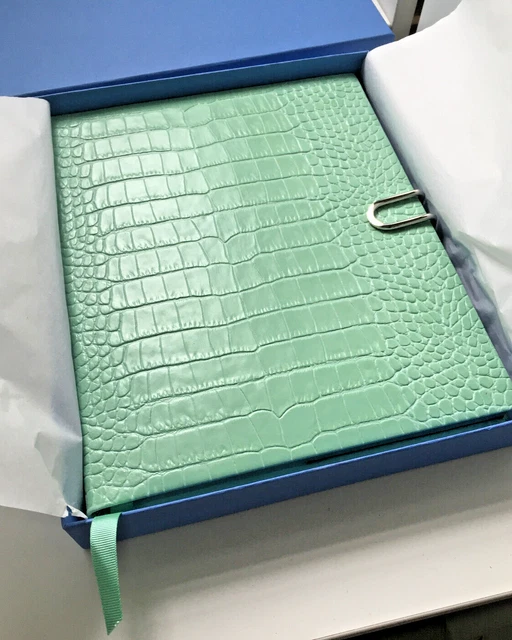 Smythson Portobello Notebook In Pelle Goffrata Coccodrillo