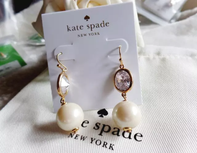 Kate Spade Shine On Faux Pearl Earrings Gold Tone