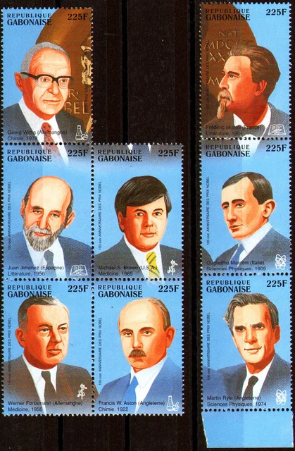 Briefmarken Gabun - Nobelpreisträger/Nobel Prize. Postfrische Einzelmarken.