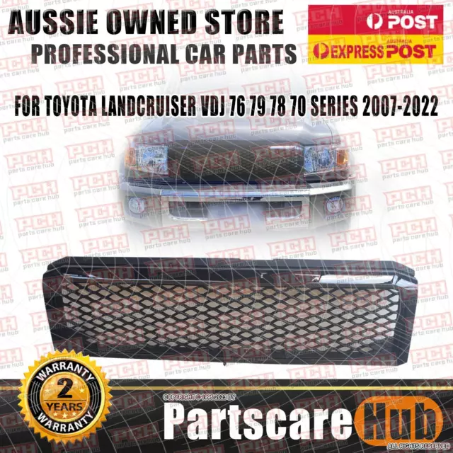 Front Black Grill to suit Toyota Landcruiser VDJ 76 79 78 70 Series 2007-2022