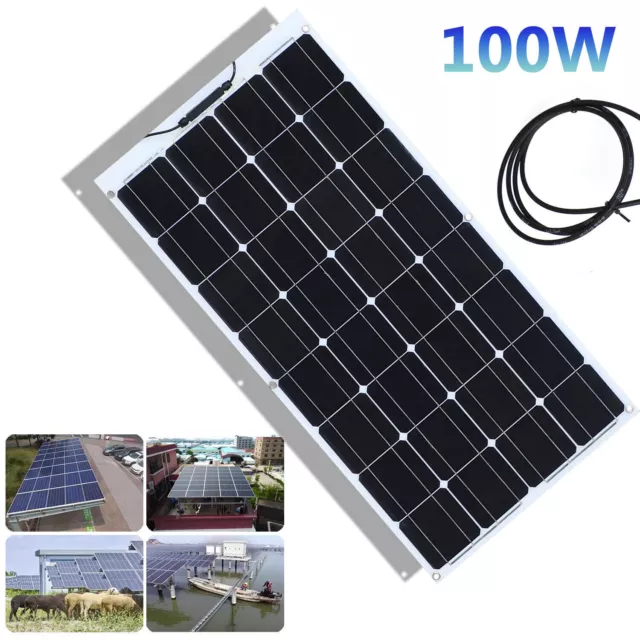 100W Flexible Solar Panel PV Photo-voltaic Boat Marine Caravan Home