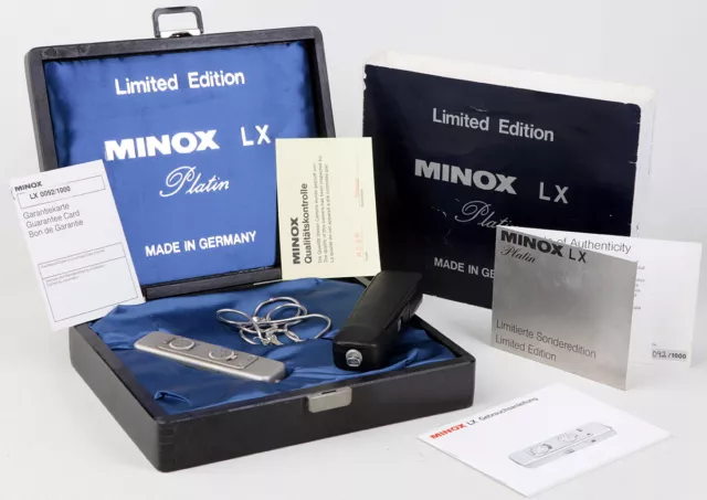 Minox LX PLATIN Limited EDITION No.Pt 092 KOMPLETT: Papiere, Holzetui, Karton!!!