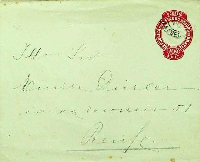 Sephil Brazil Gut Verwendet 100 Reis Postal Briefpapier Umschlag