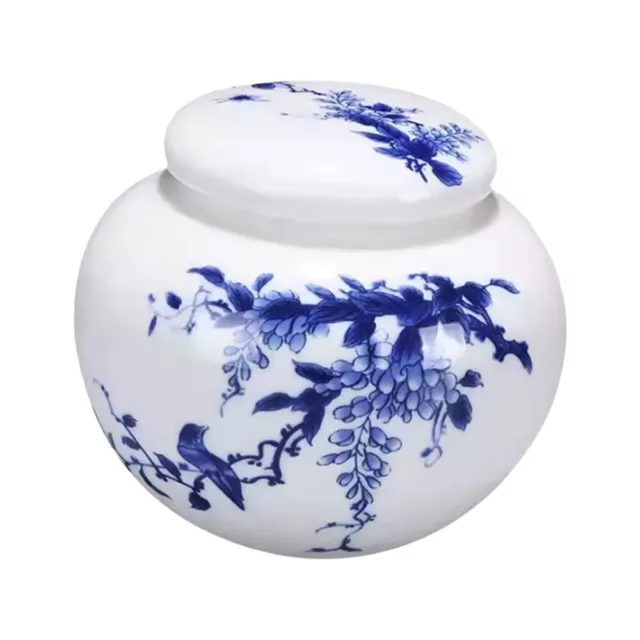 Tea Leaf Container Blue and White Porcelain Jar Ceramic Canister Storage Tank